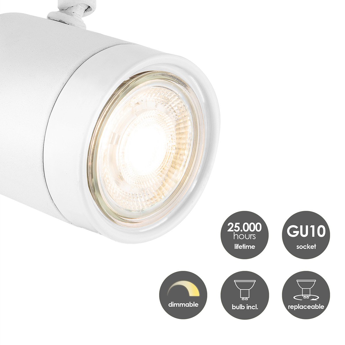 LED Opbouwspot Manu - incl. dimbare LED lamp - wit