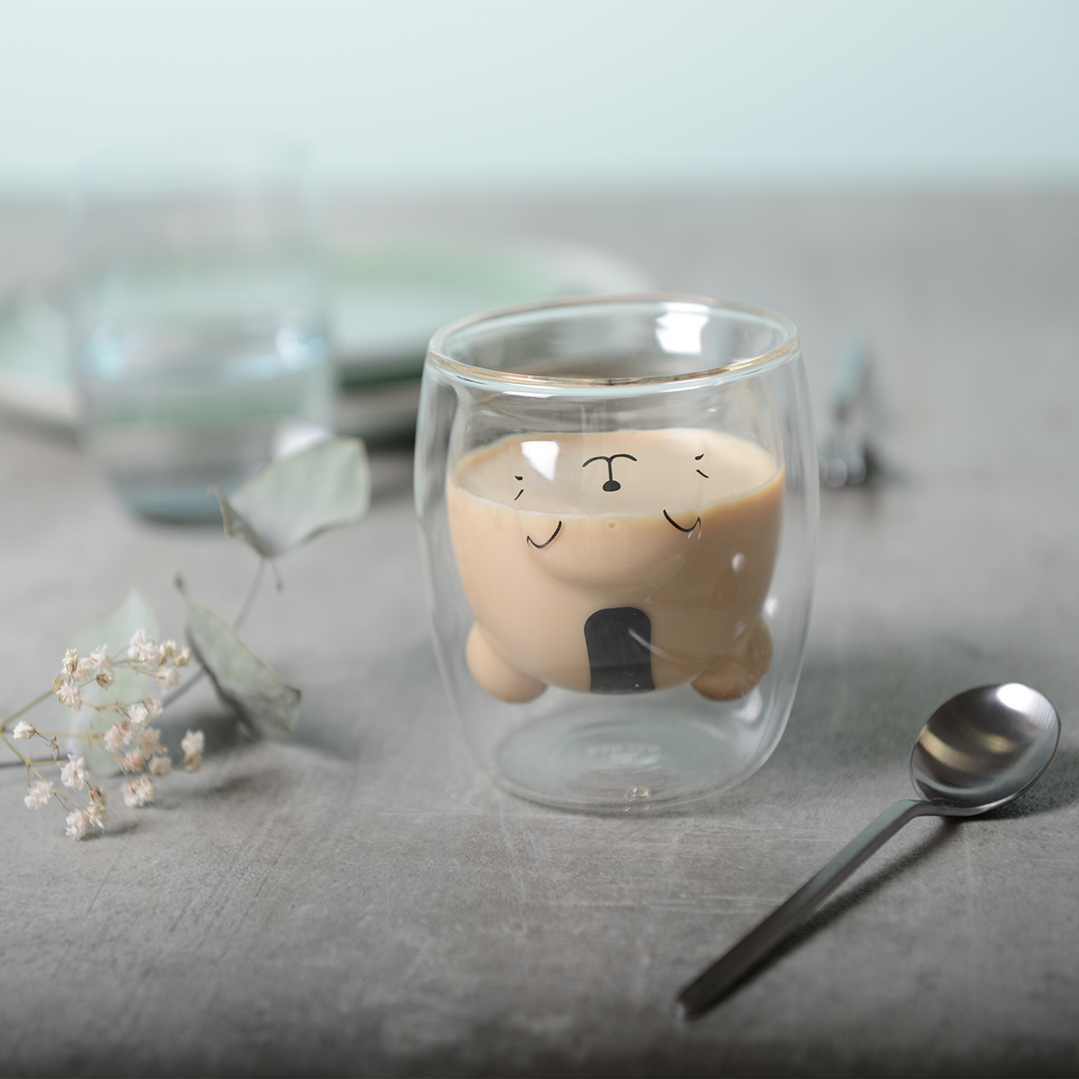 Dubbelwandige Glazen Koffiekopjes met Berenvorm – 250 ml – Set van 2 |woon-meubel.nl