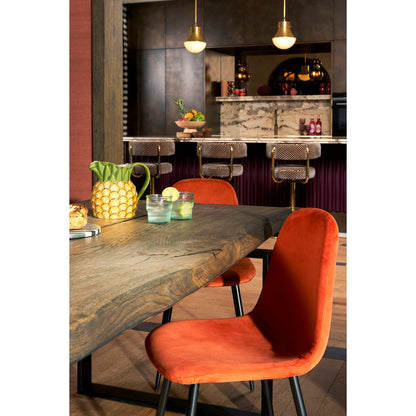 Montelli Dining Chair - Velvet - Orange