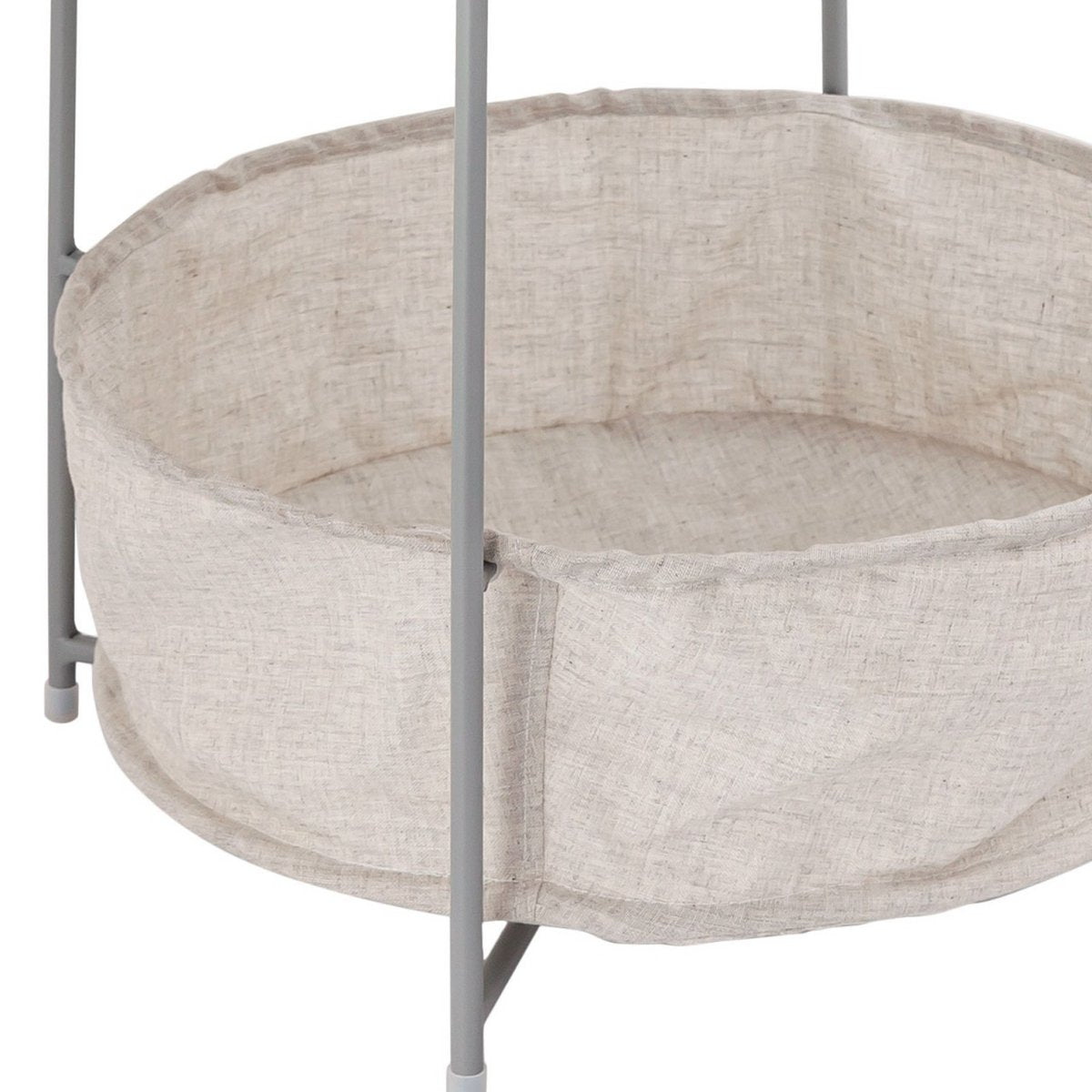 Inklapbare ronde bijzettafel met opbergruimte – Ø 47 cm | Voor binnen en buiten
