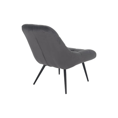 Armchair XXL velvet grey metal black