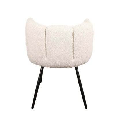 High five stoel wit parelmoer - bouclé - Set van 2 |woon-meubel.nl