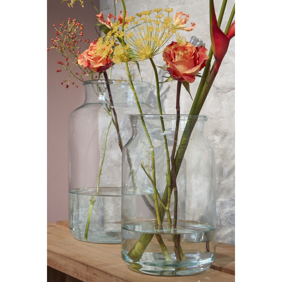 Vienne Vaas - H30 x Ø18 cm - Gerecycled Glas - Transparant