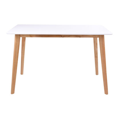 Vojens Dining Table - Dining table in white and natural 120x70xh75 cm