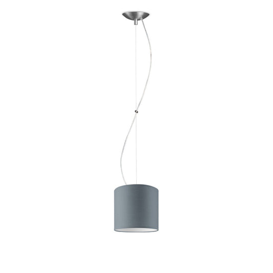 Hanglamp Deluxe met lampenkap, E27, grijs, 16cm