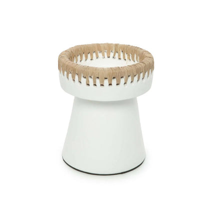 De Mooie Kaarsenhouder terracotta - Wit Naturel - M |woon-meubel.nl