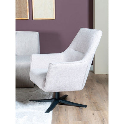 Fauteuil Ties – Bouclé – Naturel Moderne Draaifauteuil bouclé |woon-meubel.nl