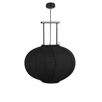 Pego Hanglamp - Linnen - Zwart |woon-meubel.nl