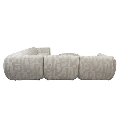 Canapé d'angle 6 places + canapé ottoman Bank Amsterdam White Glyphs