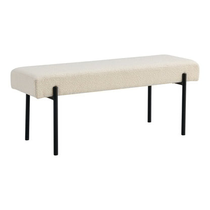 Swindon Bench - Bank in bouclé, wit |woon-meubel.nl