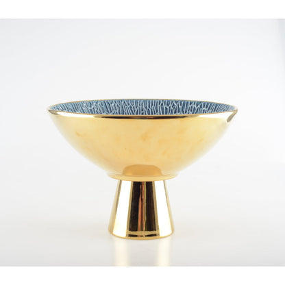 Elegante keramische schaal op voet voor fruit of decoratie