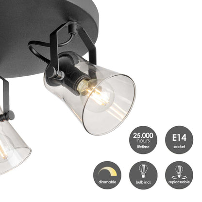 LED Opbouwspot Edge 3 - Rond - dimbare - zwart|woon-meubel.nl