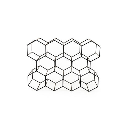 Wine rack - Metal - Black - 11 bottles - 43x31x16cm