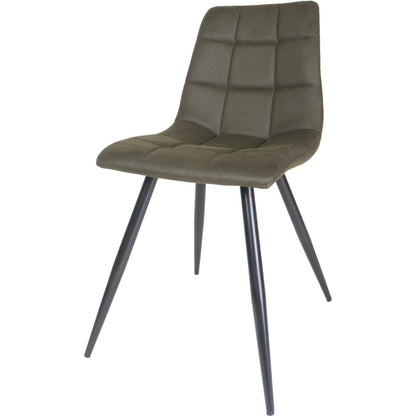 Eetkamerstoel Galgary Army Green industriële look |woon-meubel.nl