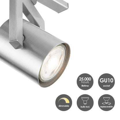 Surface-mounted spotlight Concrete 3 - incl. dimmable LED lamp - concrete