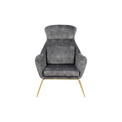 Loungestoel van grijs fluweel |woon-meubel.nl