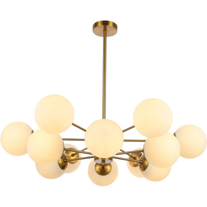 Pendant lamp Gina White Gold 12-Light