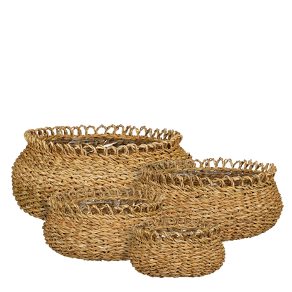 Gourdon Plantenmand Bruin - Set van 4 - - H17 x Ø31 cm |woon-meubel.nl