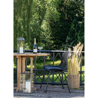 Branson Garden Chair - Zwart, stapelbaar - set van 4
