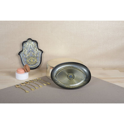 Aulica Oval Eye Bowl – Silver – Glass Presentation Bowl