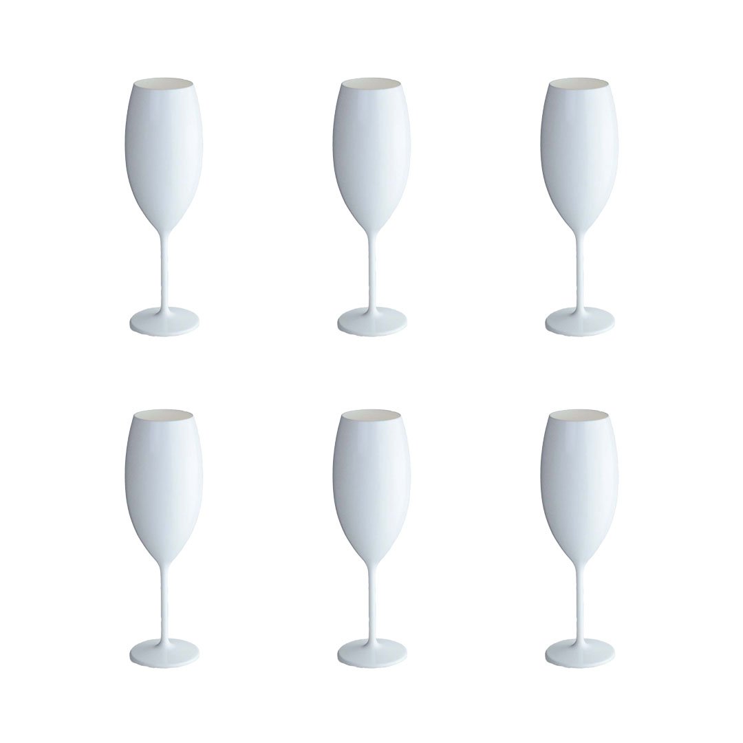 Witte Champagneglazen – Aulica 210 ml - Set van 6