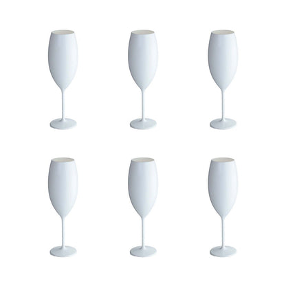 Witte Champagneglazen – Aulica 210 ml - Set van 6