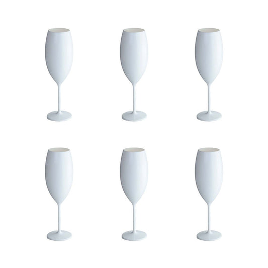 Witte Champagneglazen – Aulica 210 ml - Set van 6