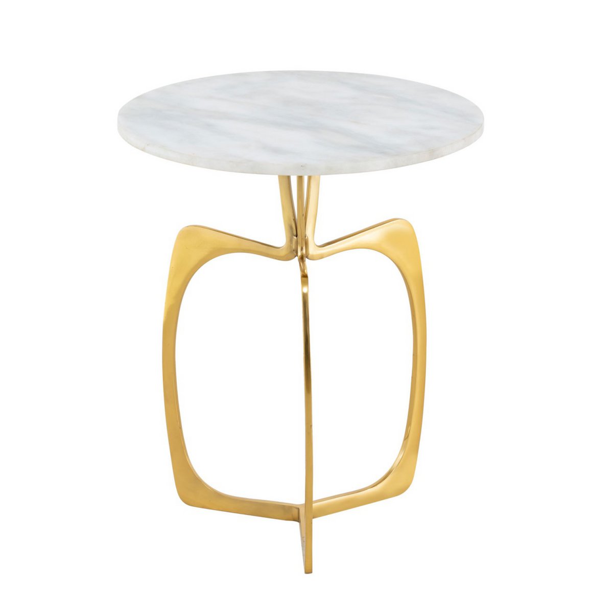 Luxe Ronde Bijzettafel van Marmer & Aluminium – Zilver/Zwart of Goud/Wit – Ø45 x H56 cm