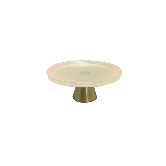 Vanille taartplateau op Gouden Voet (H21 cm) |woon-meubel.nl