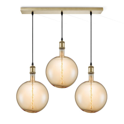 Pendant lamp vintage Globe - 3 LED -dimmable E27 amber