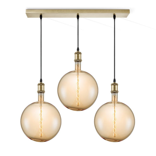 Hanglamp vintage Globe - 3 LED -dimbaar E27 amber