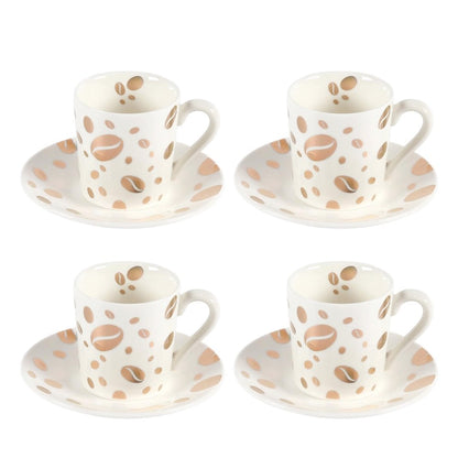 Koffiekopjes – Set van 4 – Blauw Porselein – 80 ml – Elegant Design