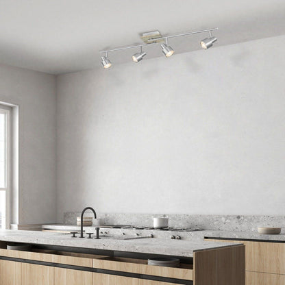 LED Surface-mounted spotlight Drift 4 - incl. dimmable LED lamp - wood