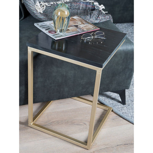 Table pour ordinateur portable Mitch Marble - Noir/Or