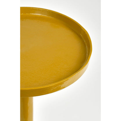 Duco Bijzettafel H58xØ25cm - Gerecycled Aluminium Donkergeel|woon-meubel.nl