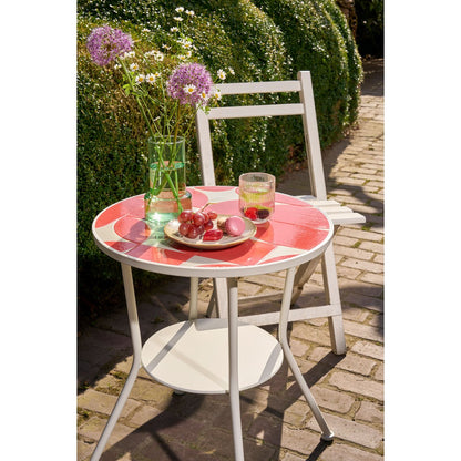 Bologna Bijzettafel Buiten Rood - Metaal - H60 x Ø50 cm |woon-meubel.nl