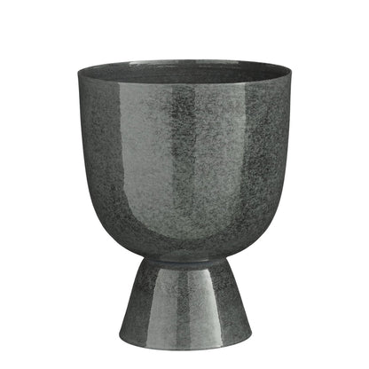 James Flower Pot on Stand - H28 x Ø22 cm - Metal - Gray