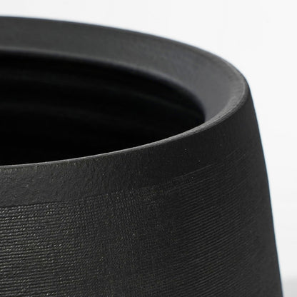 Cache-pot Douro - H23 x Ø26 cm - Terre cuite - Mat - Noir