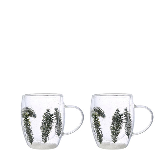 Theekopjes – Set van 2 – Dubbelwandig Glas – Bloemen |woon-meubel.nl