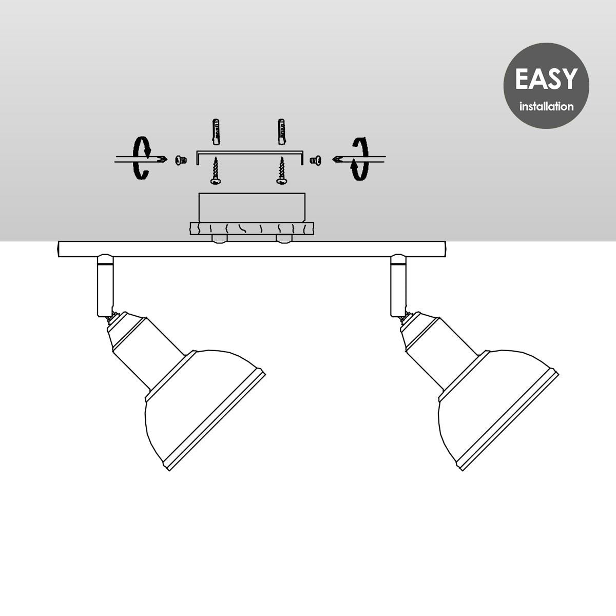 Opbouwspot Denver 2 - incl. dimbare LED lamp - hout