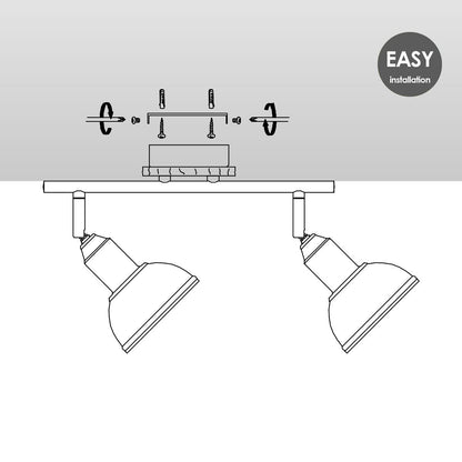 Opbouwspot Denver 2 - incl. dimbare LED lamp - hout|woon-meubel.nl