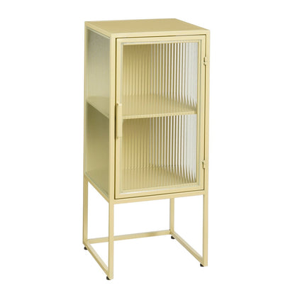 Clifton Opbergkast met Deuren - Beige, Metaal L38x 35xH90 |woon-meubel.nl
