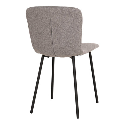Chaise de salle à manger Halden - Chaise de salle à manger, gris clair avec pieds noirs - lot de 2