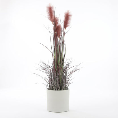 Cache-pot Era - H31 x Ø32,5 cm - Brut - Gris clair