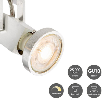 LED Surface-mounted spotlight Cali 4 - incl. dimmable LED lamp - steel