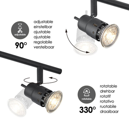 LED Opbouwspot Cilindro 4 - dimbaar - Zwart |woon-meubel.nl