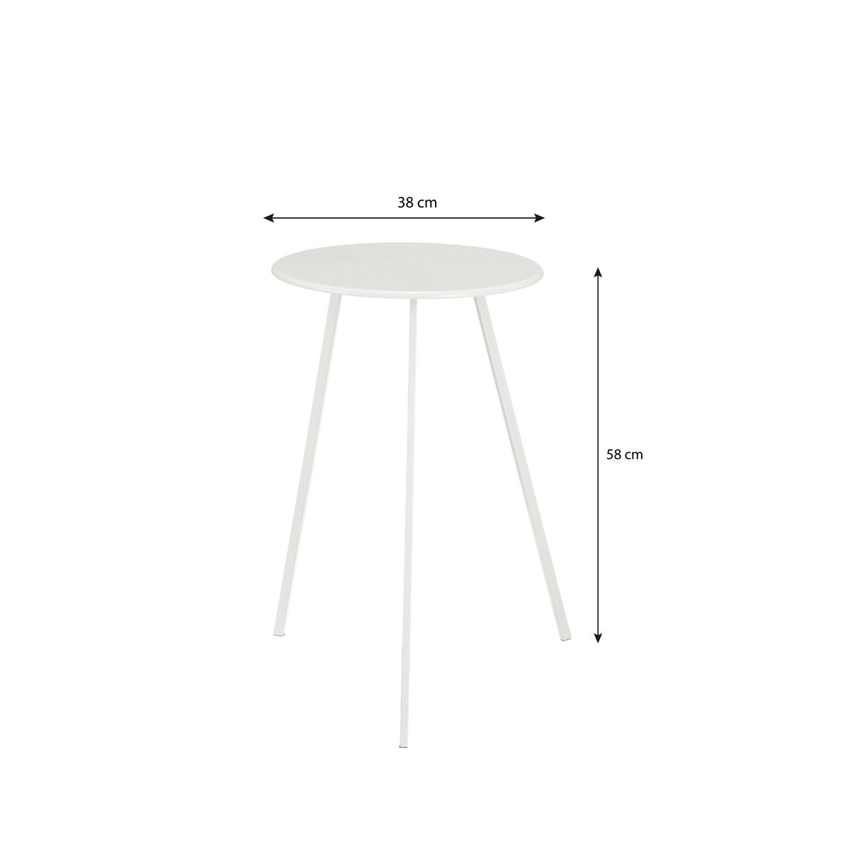 Seatle Bijzettafel Buiten - H58 x Ø38 cm - Metaal - Wit |woon-meubel.nl