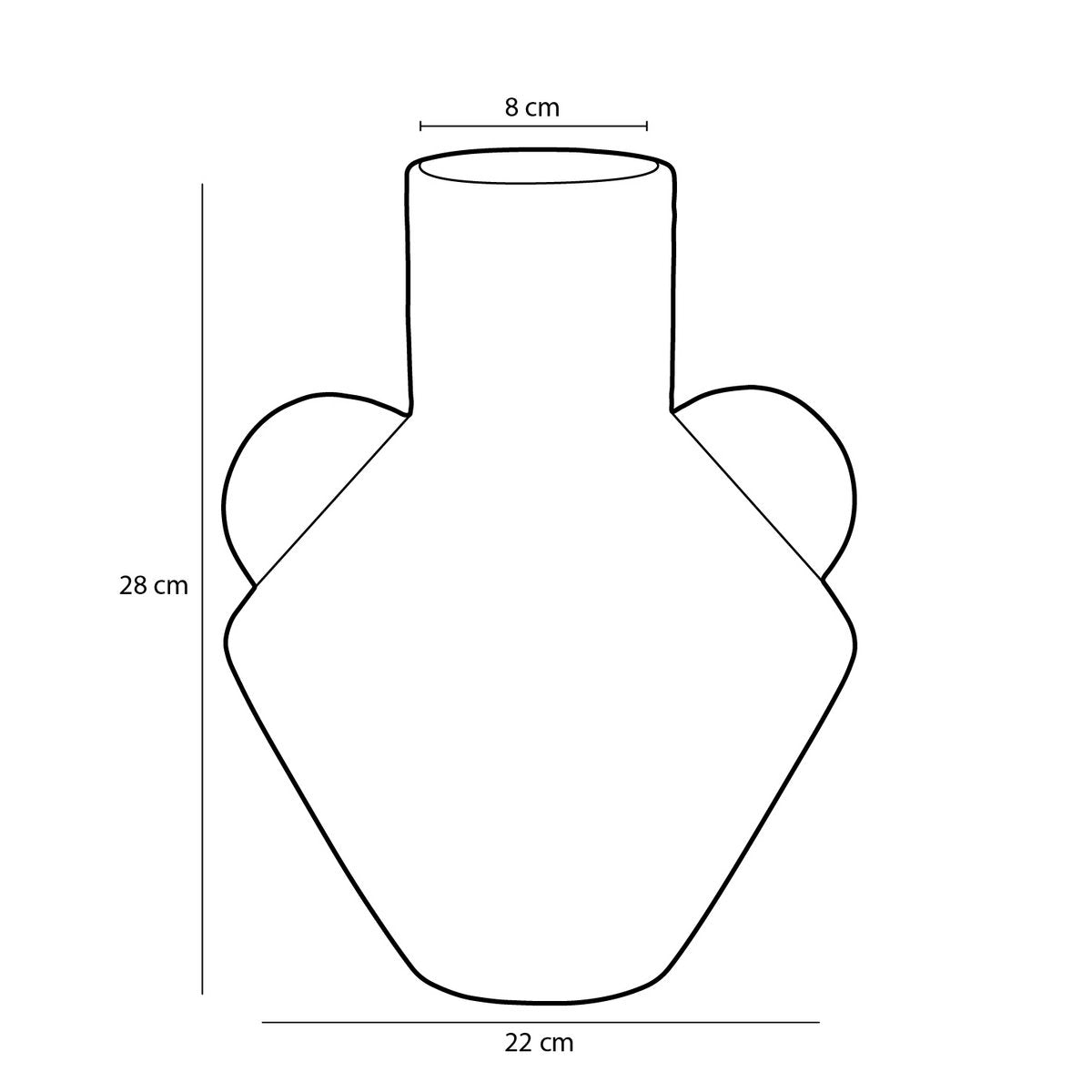 Stratt Vaas - H28 x Ø22 cm - Keramiek - Groen