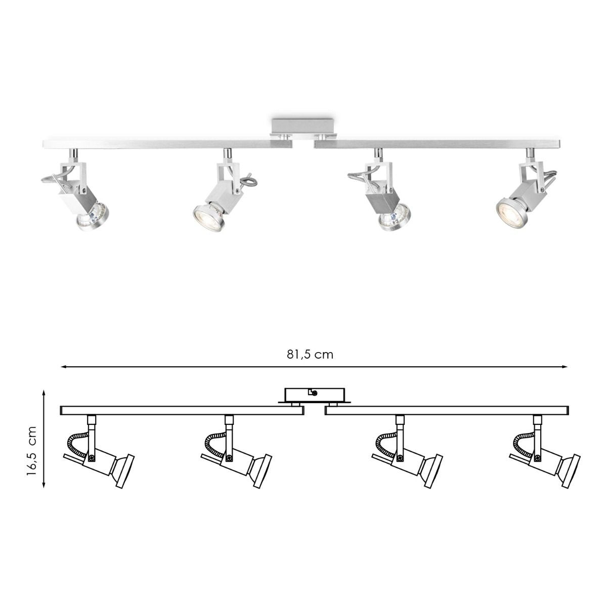 LED Opbouwspot Cali 4 - incl. dimbare LED lamp - staal