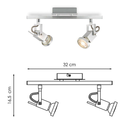 LED Surface-mounted spotlight Cali 2 - incl. dimmable LED lamp - steel
